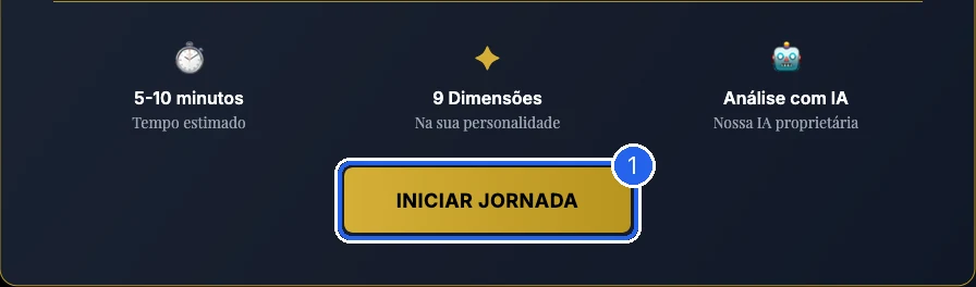 Diagnóstico de Clareza com o botão Iniciar Jornada marcado
